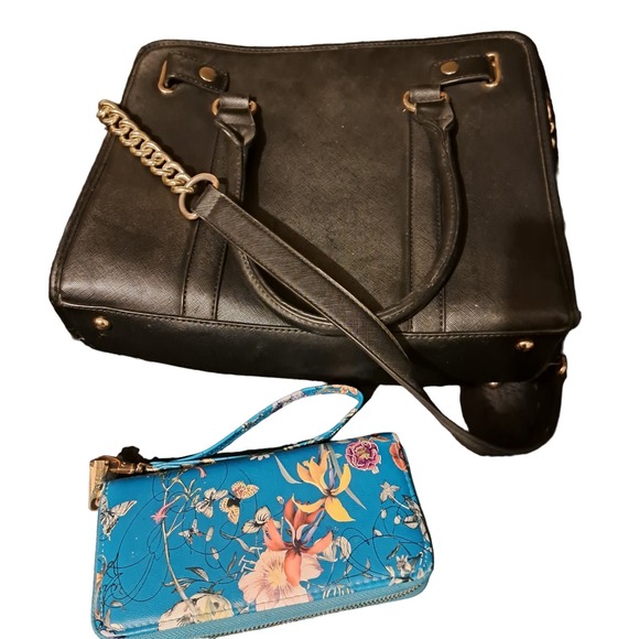 Gorgeous Navy & Turquoise Large Dasein BEAUTY & matching Wallet - Picture 5 of 7